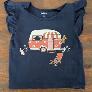Pekkle Navy Kids Camisole with Camper Design